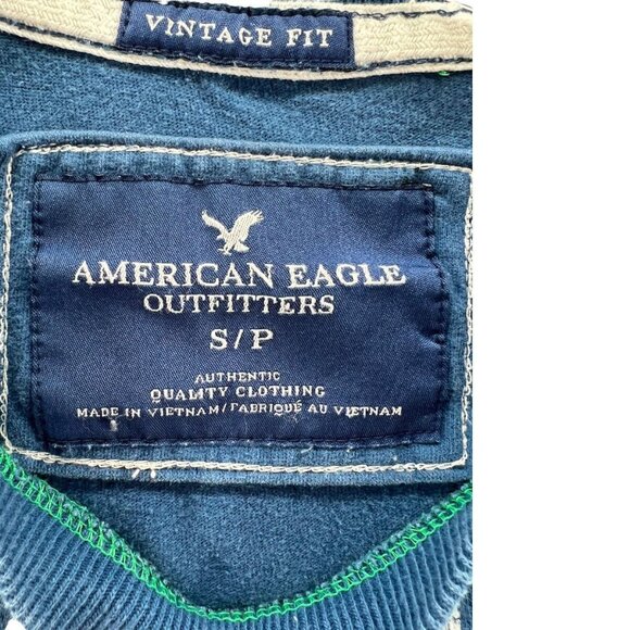 Abercrombie Fitch Mens S  Top Long Sleeve Vintage Embroidered Eagle 77 - Picture 10 of 10